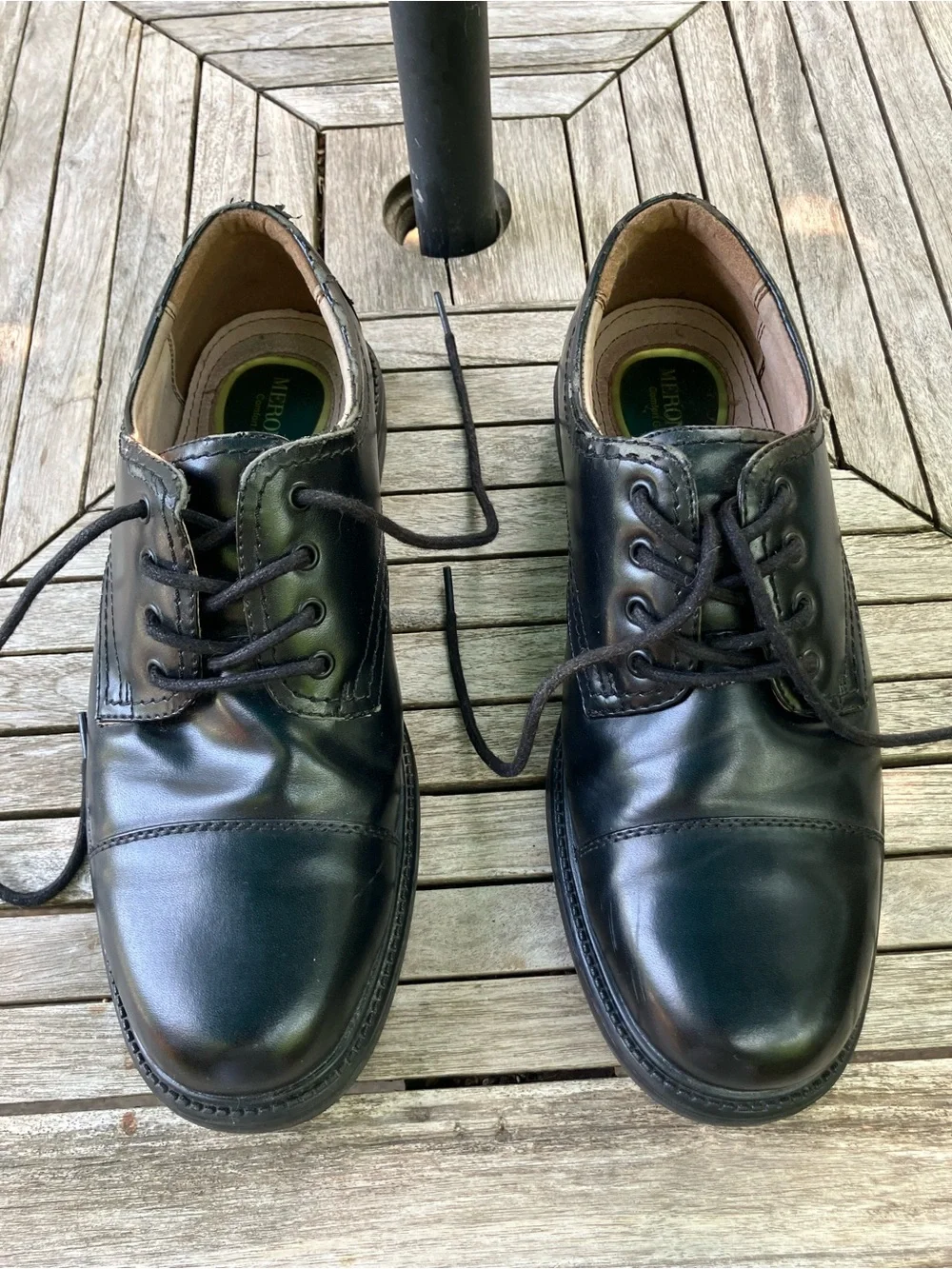 Merona Black Leather-like Derby Dress Shoes